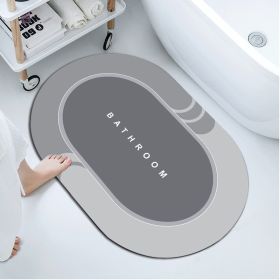 Soft diatom mud floor mat Bathroom water absorbing mat Door anti-skid mat Quick drying toilet doormat Toilet carpet (colour: Light grey)