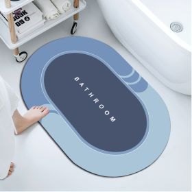 Soft diatom mud floor mat Bathroom water absorbing mat Door anti-skid mat Quick drying toilet doormat Toilet carpet (colour: blue)