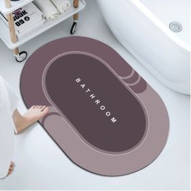 Soft diatom mud floor mat Bathroom water absorbing mat Door anti-skid mat Quick drying toilet doormat Toilet carpet (colour: Coffee)