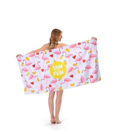 Foreign trade Cross border printed beach towel Customized Amazon adult printed swimming beach seat towel bath towel (colour: Summer Flamingo)