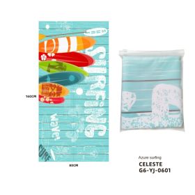 Foreign trade Cross border printed beach towel Customized Amazon adult printed swimming beach seat towel bath towel (colour: G6-YJ-0601 Tianqing Surfing)