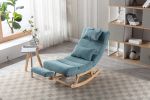 COOLMORE living room Comfortable rocking chair with Footrest/Headrest living room chair Beige