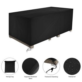 Free shipping 210D Oxford Cloth Outdoor Furniture Dust Cover Rain Cover Outdoor Table And Chair Cover Black YJ (size: L)