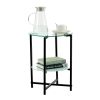 2-piece set  Tempered Glass End Table;  Round Coffee Table for Bedroom Living Room Office