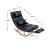 COOLMORE living room Comfortable rocking chair with Footrest/Headrest living room chair Beige