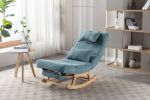 COOLMORE living room Comfortable rocking chair with Footrest/Headrest living room chair Beige