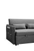 MEGA Pull Out Sofa Bed; Modern Adjustable Pull Out Bed Lounge Chair with 2 Side Pockets; 2 Pillows for Home Office