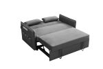 MEGA Pull Out Sofa Bed; Modern Adjustable Pull Out Bed Lounge Chair with 2 Side Pockets; 2 Pillows for Home Office