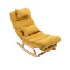 COOLMORE living room Comfortable rocking chair with Footrest/Headrest living room chair Beige