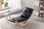 COOLMORE living room Comfortable rocking chair with Footrest/Headrest living room chair Beige