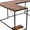 U-shaped Computer Desk;  Industrial Corner Writing Desk with CPU Stand;  Gaming Table Workstation Desk for Home Office