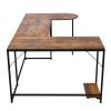 U-shaped Computer Desk;  Industrial Corner Writing Desk with CPU Stand;  Gaming Table Workstation Desk for Home Office