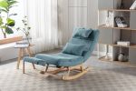 COOLMORE living room Comfortable rocking chair with Footrest/Headrest living room chair Beige