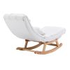 COOLMORE living room Comfortable rocking chair with Footrest/Headrest living room chair Beige