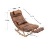 COOLMORE living room Comfortable rocking chair with Footrest/Headrest living room chair Beige