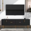 U-Can Modern TV Stand with 5 Champagne Legs - Durable; Stylish and Spacious; TVS Up to 75''