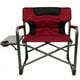 XXL Folding Padded Director Chair with Side Table; Red