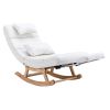 COOLMORE living room Comfortable rocking chair with Footrest/Headrest living room chair Beige