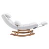 COOLMORE living room Comfortable rocking chair with Footrest/Headrest living room chair Beige