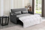 MEGA Pull Out Sofa Bed; Modern Adjustable Pull Out Bed Lounge Chair with 2 Side Pockets; 2 Pillows for Home Office