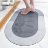 Absorbent Bathroom Rug Quick Drying Bath Shower Rug Non Slip Diatom Mud Floor Mat