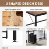 U-shaped Computer Desk;  Industrial Corner Writing Desk with CPU Stand;  Gaming Table Workstation Desk for Home Office